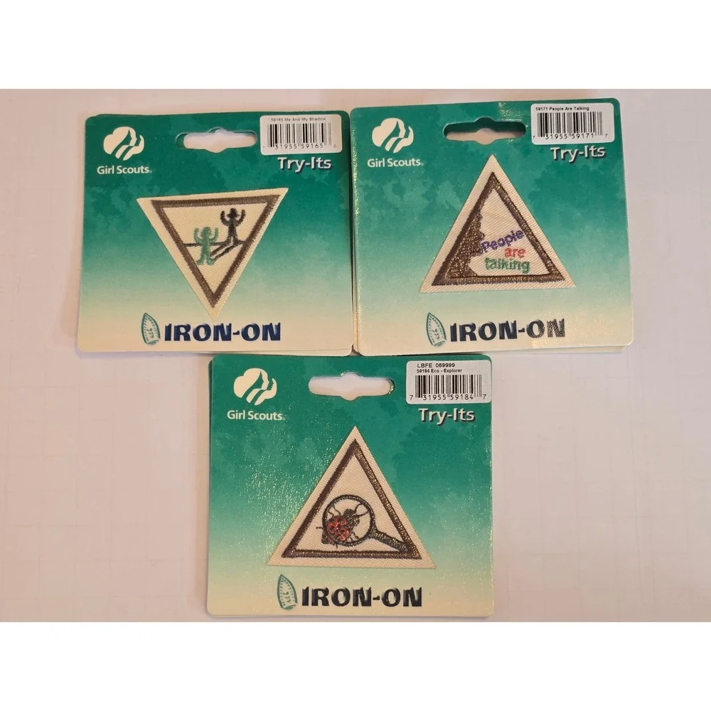 Lot of 14 Girl Scouts Brownie Try-Its‎ Iron-On Patches New NIP Vintage Badges